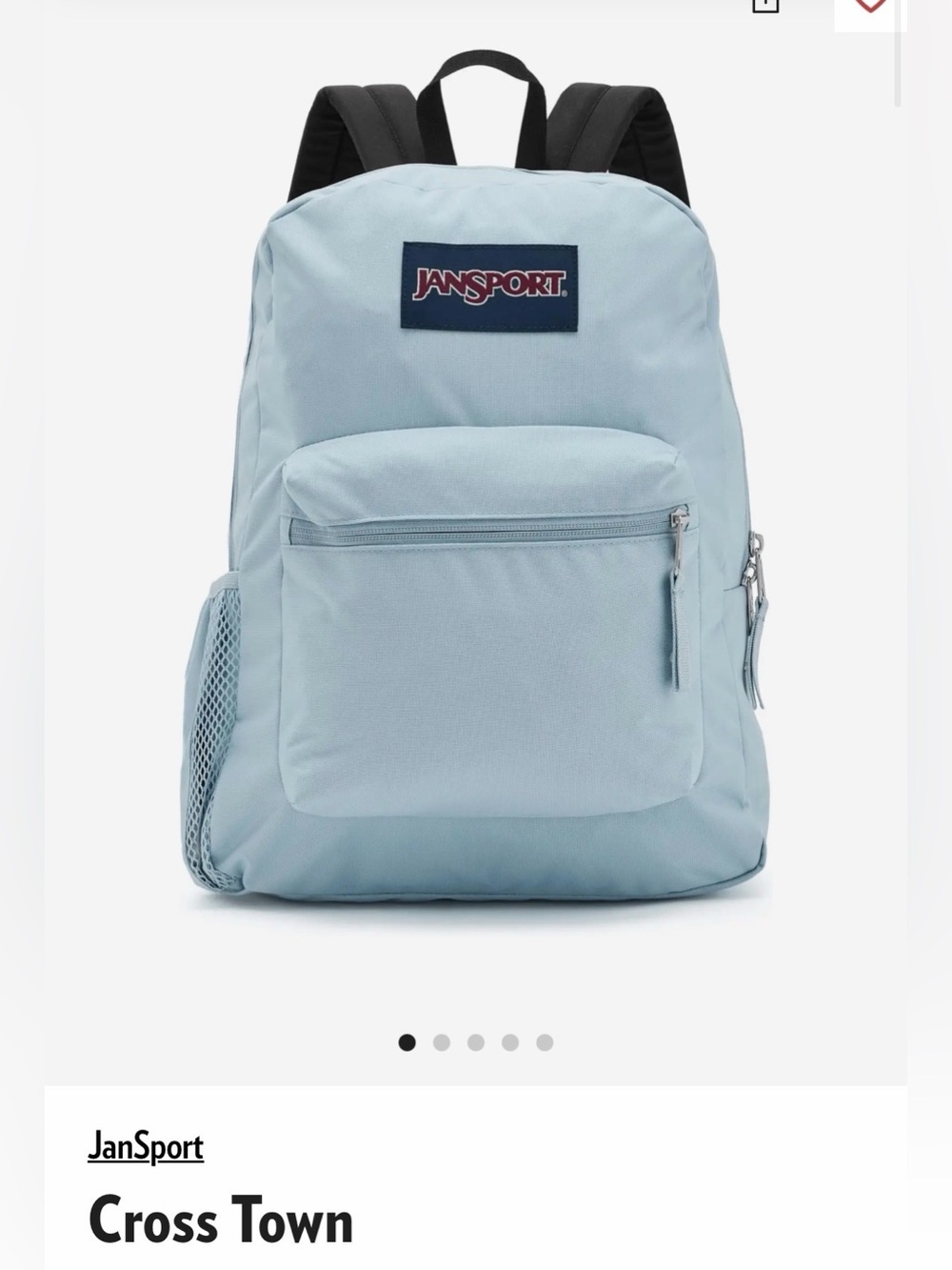 NWT Jansport Cross Town Blue Dusk Backpack with Black Straps